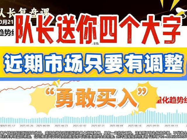 队长送礼四个大字，近期市场只要有调整，“勇敢买入”