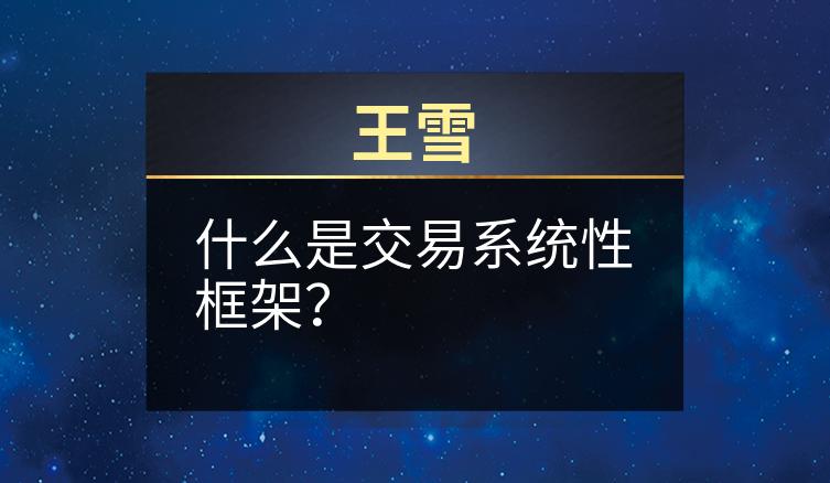 王雪:什么是交易系统性框架?