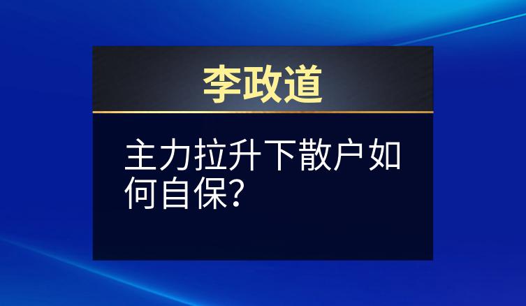 李政道：主力拉升下散户如何自保？