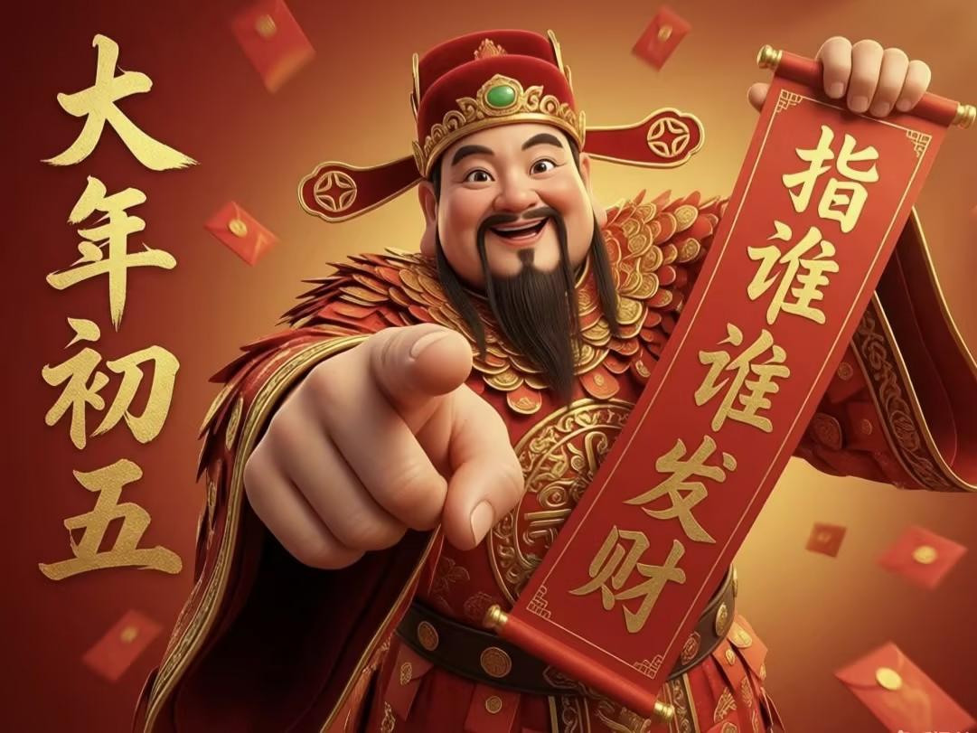 正月初五迎财神，福气满满好运深