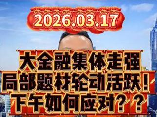 大金融集体走强 局部题材轮动活跃！ 下午如何应对？？