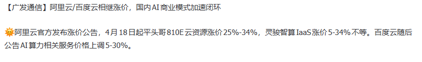 算力通胀，云计算迎来涨价周期