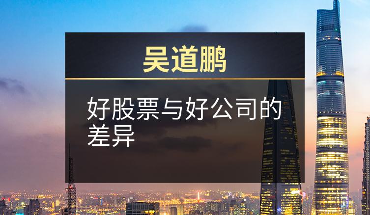 吴道鹏：好股票与好公司的差异