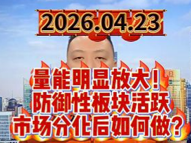 量能明显放大！ 防御性板块活跃 市场分化后如何做？