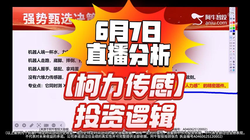 6月7日直播分析 【柯力传感】投资逻辑