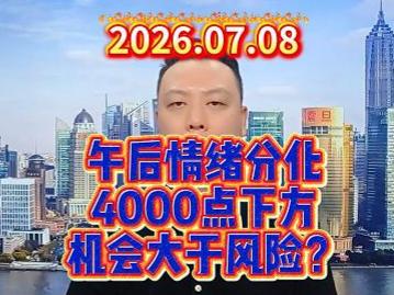 午后情绪分化 4000点下方 机会大于风险？