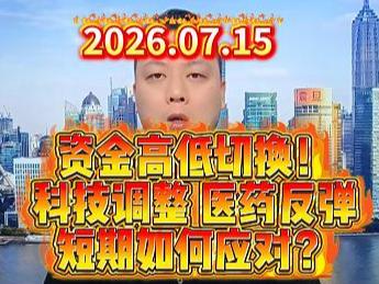 资金高低切换！ 科技调整 医药反弹 短期如何应对？