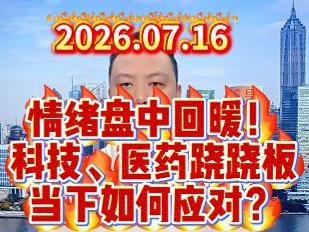 情绪盘中回暖！ 科技、医药跷跷板 当下如何应对？