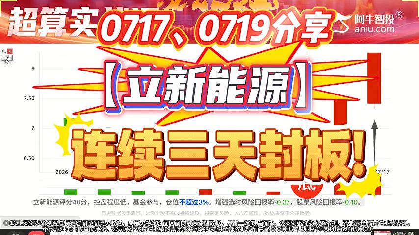 0717、0719分享【立新能源】 连续三天封板!