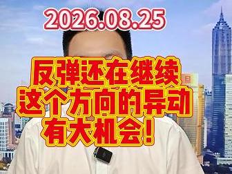 反弹还在继续，这个方向的异动有大机会！