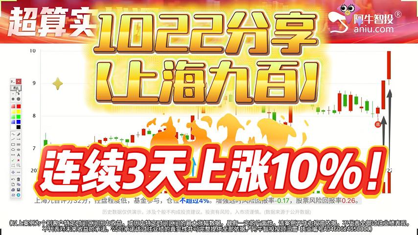 1022分享【上海九百】连续3天上涨10%！