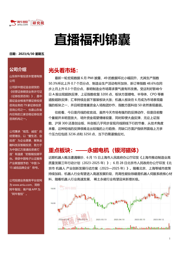 2023年6月30日直播福利锦囊，人形机器人火热带动私服系统