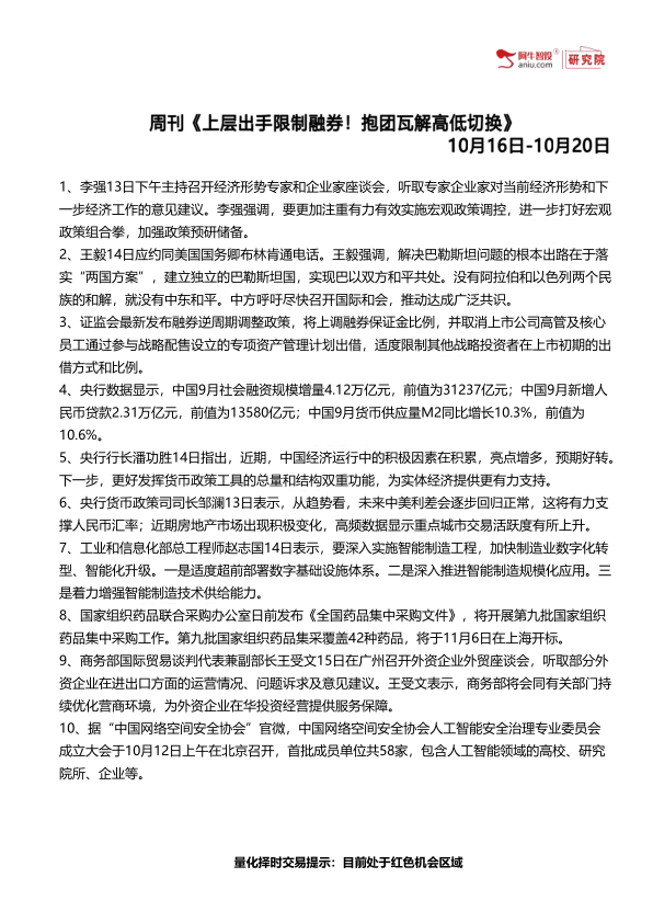 证监会最新发布融券逆周期调整政策，将上调融券保证金比例，并取消上市公司高管及核心员工通过参与战略配售设立的专项资产管理计划出借，适度限制其他战略投资者在上市初期的出借方式和比例。